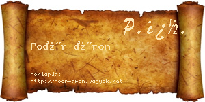 Poór Áron névjegykártya
