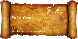 Poór Áron névjegykártya